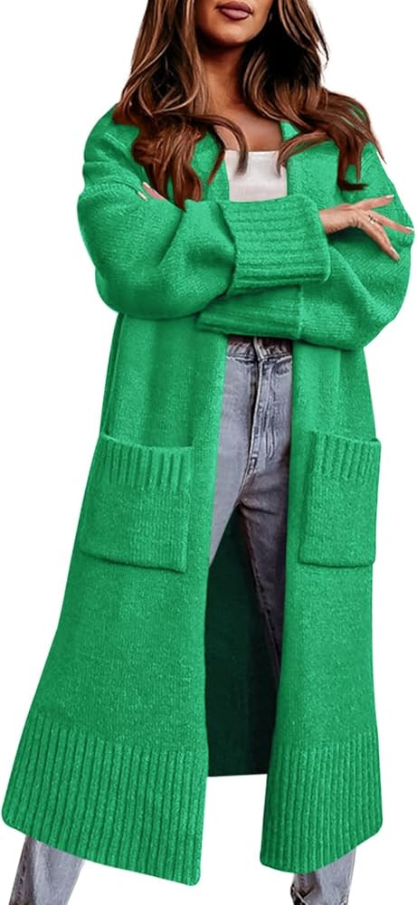 Danedvi Cardigan Sweaters for Women Fall Open Front Knit Cardigans Duster Coat | Amazon (US)