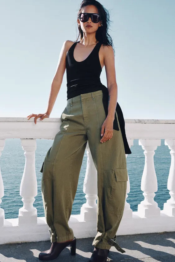 ZW COLLECTION BARREL CARGO TROUSERS | Zara UK