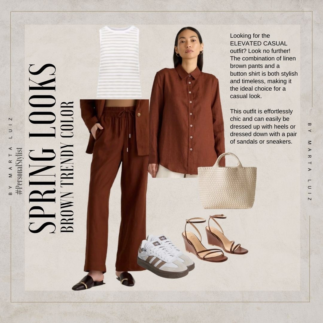 SPRING OUTFITS

Looking for the ELEVATED CASUAL outfit? Look no further!  The combination of linen brown pants and a  button shirt is both stylish and timeless, making it the ideal choice for a casual look.

This outfit is effortlessly chic and can easily be dressed up with heels or dressed down with a pair of sandals or sneakers.


#LTKSeasonal #LTKFindsUnder50 #LTKFindsUnder100