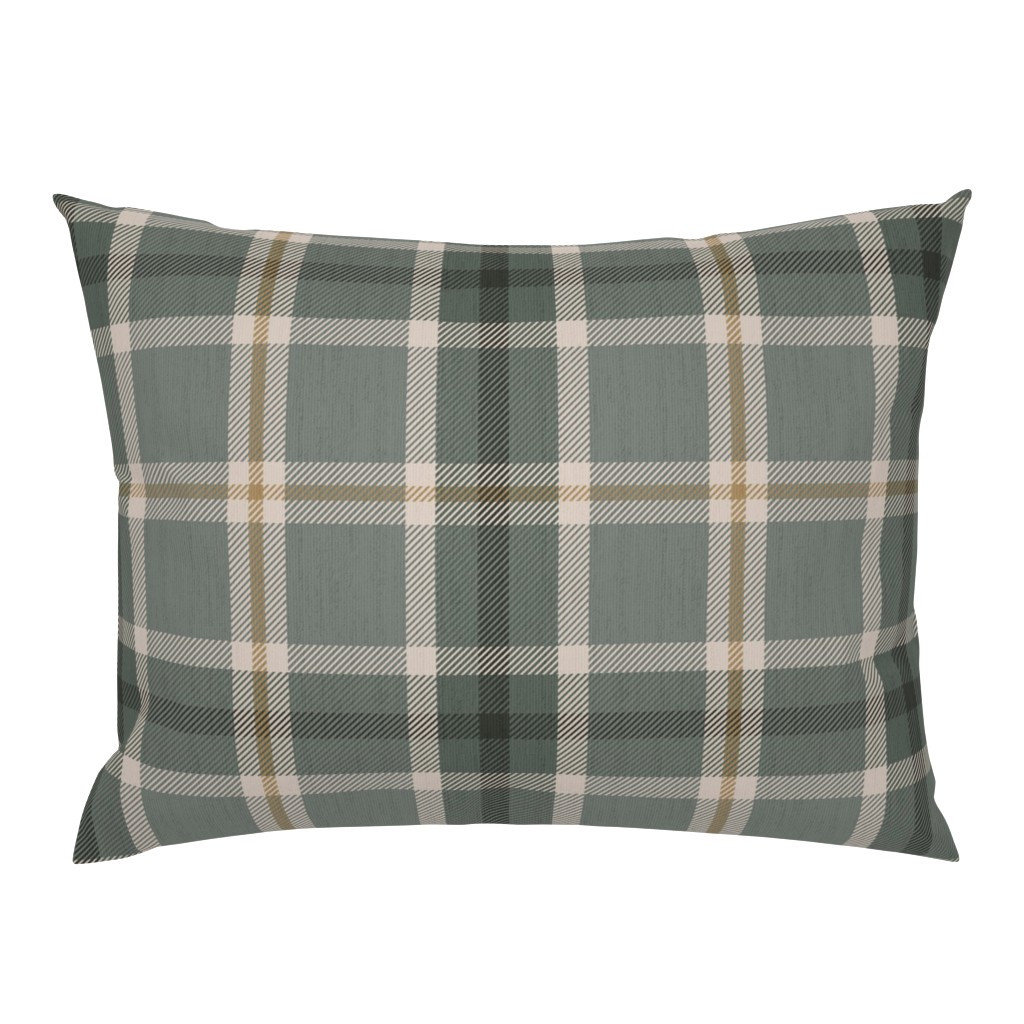 L Heritage Tartan Plaid in Woodland Sage Green - Equestrian Autumn Check Pillow Sham | Spoonflowe... | Spoonflower