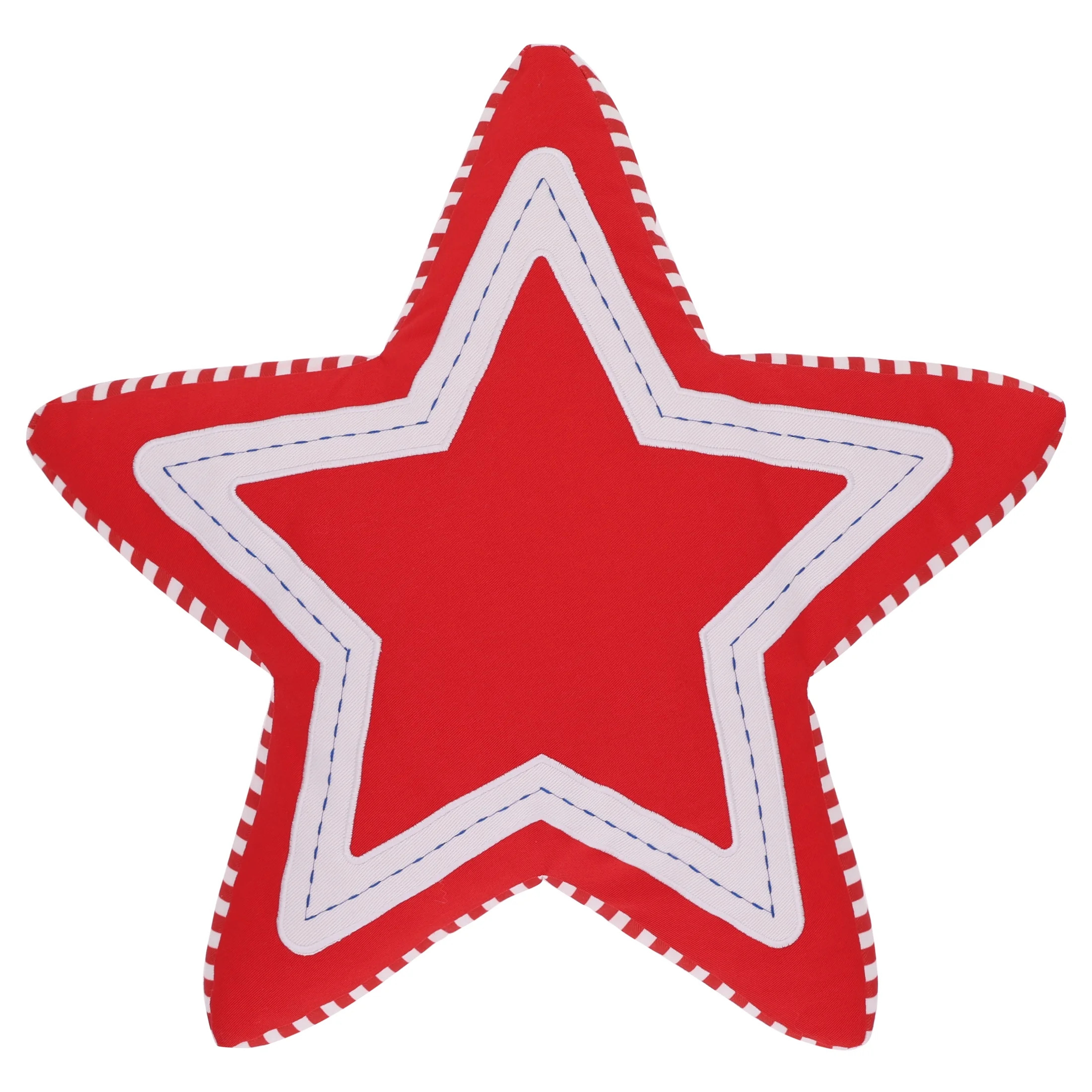 Way To Celebrate Patriotic Decorative Star Pillow, Red and White, 18.5" x 17" | Walmart (US)