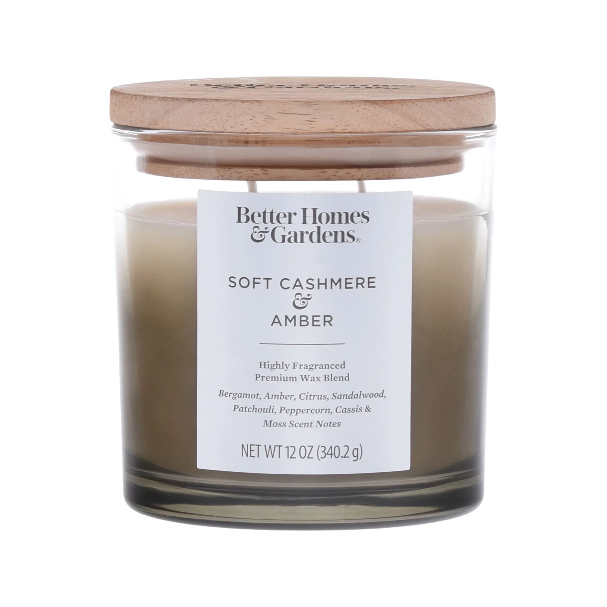 Better Homes & Gardens 12oz Soft Cashmere & Amber Scented Ombre 2-Wick Jar Candle | Walmart (US)