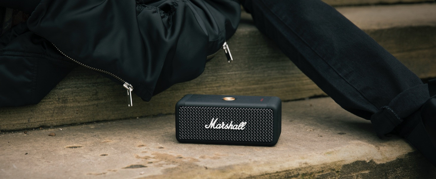 Marshall Emberton Bluetooth Portable Speaker - Black & Brass | Amazon (US)