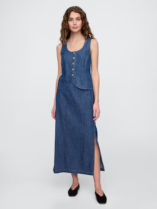 Denim Maxi Slip Skirt | Gap Factory