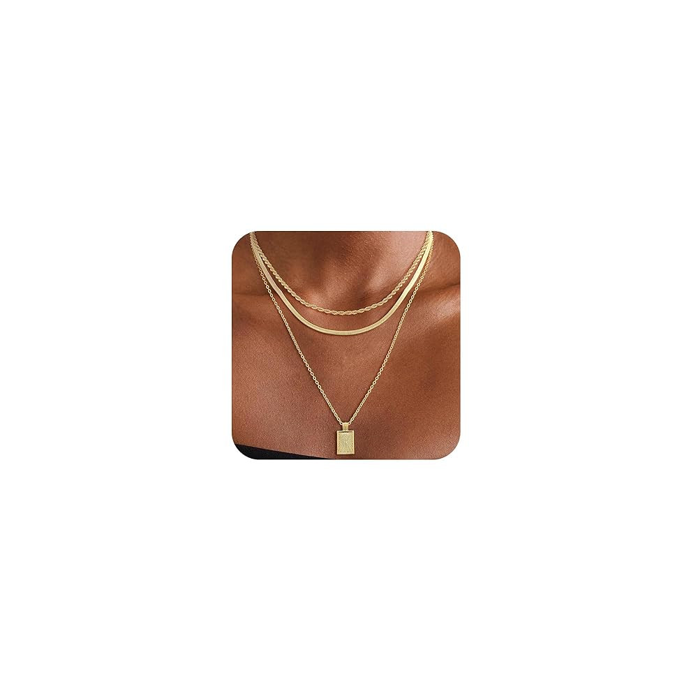 Layered Gold Silver Necklaces for Women, Stackable Dainty 14K Real Gold Plated Silver Chain Neckl... | Amazon (US)
