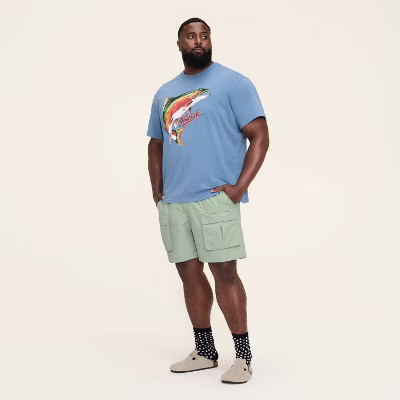 Men's Big & Tall Mid-Rise Cargo Shorts - Woolrich x Target Aqua 2XLT | Target