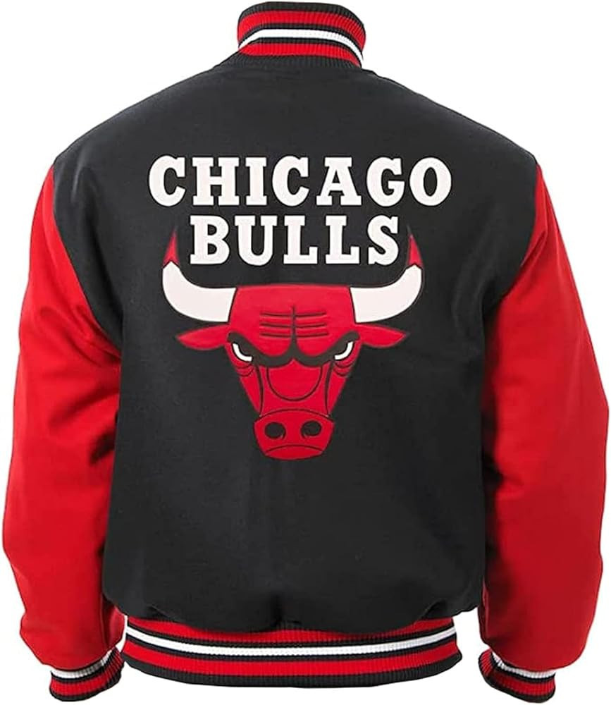 Men's Chicago Vintage Bulls Logo Bomber Style Jacket| National Basketball League Letterman Varsit... | Amazon (US)