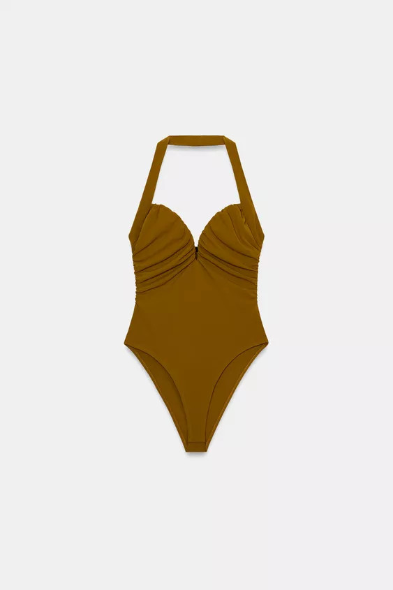 DRAPED HALTER BODYSUIT | Zara UK