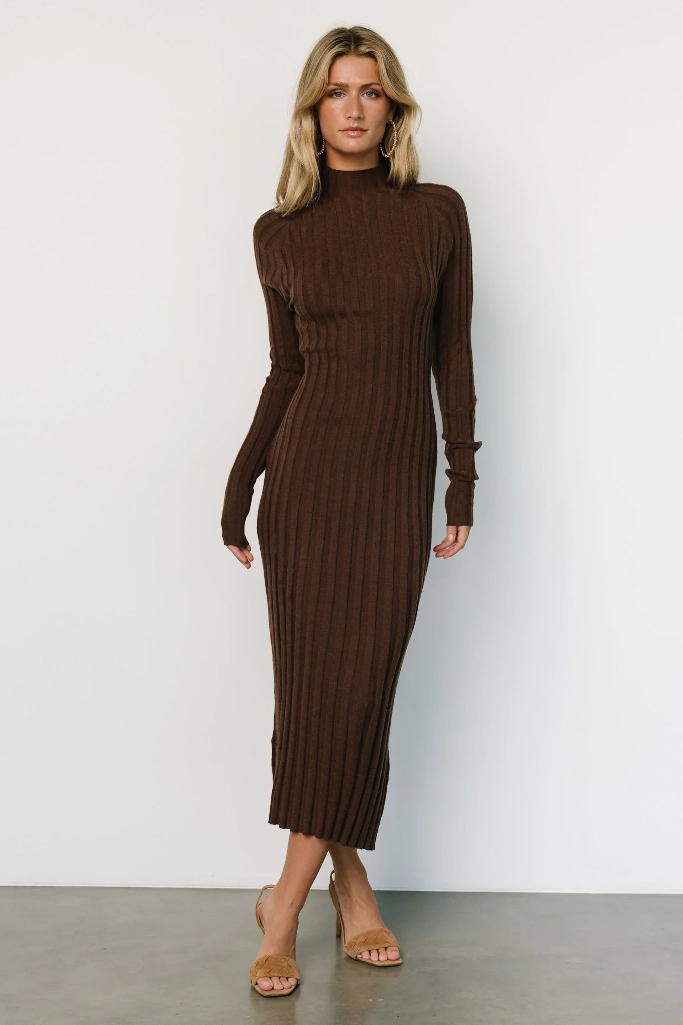 Oliver Ribbed Sweater Dress | Chocolate | Baltic Born