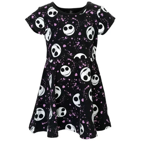 Disney Nightmare Before Christmas Jack Skellington Big Girls French Terry Skater Dress | Walmart (US)