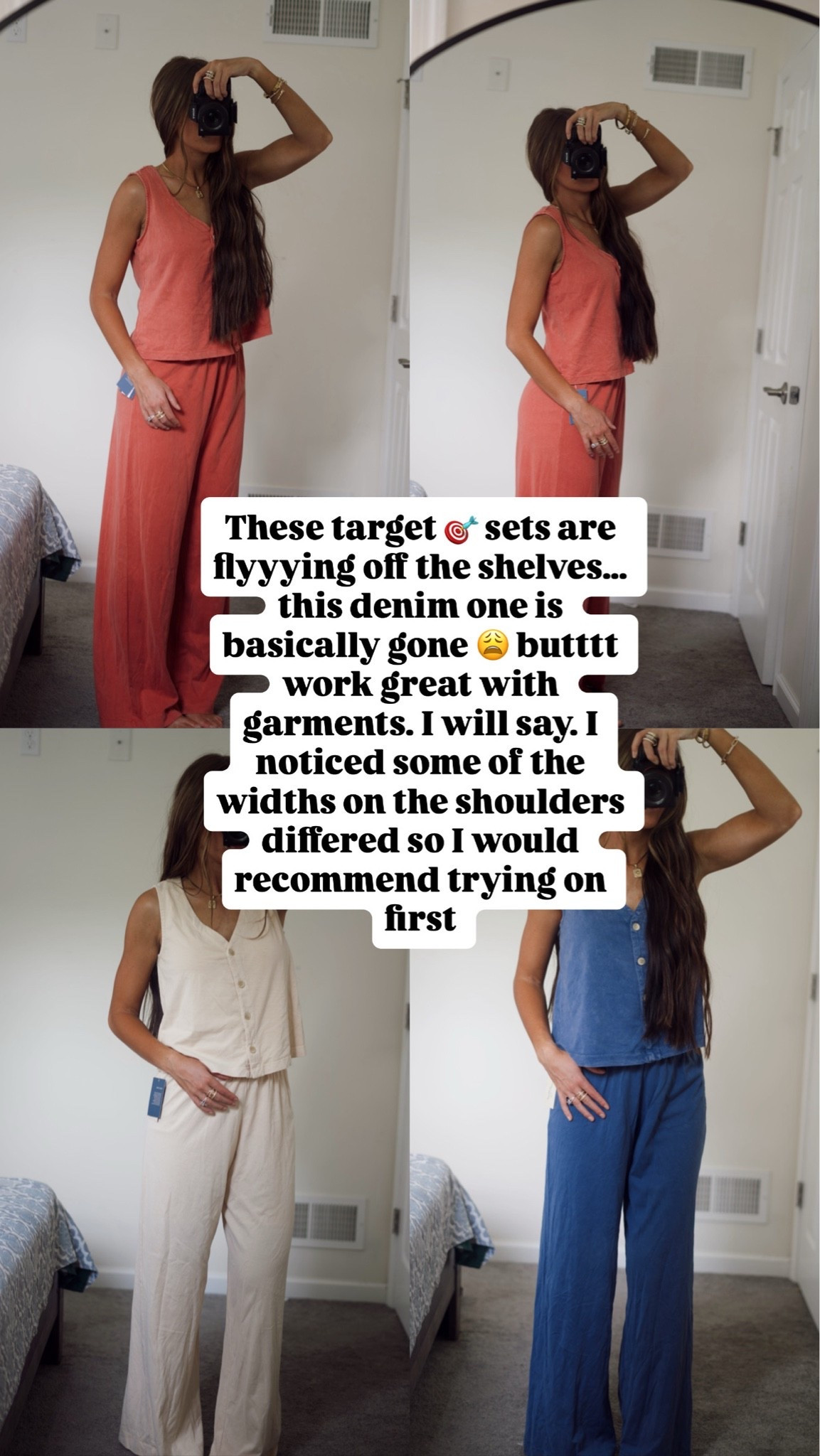 Garment friendly target sets!! Superrrr comfortable. I did notice some of the shoulder widths differed from set to set so I would try on first!!:) wearing XS’s

#LTKootd #LTKmomlife #LTKgrwm