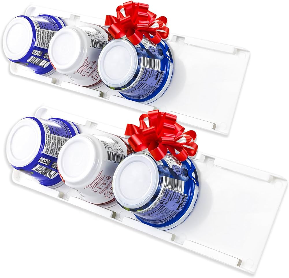 Storage Theory Space Saving Yogurt Organizer for Fridge - Peel & Stick Fridge Storage Organizer f... | Amazon (US)