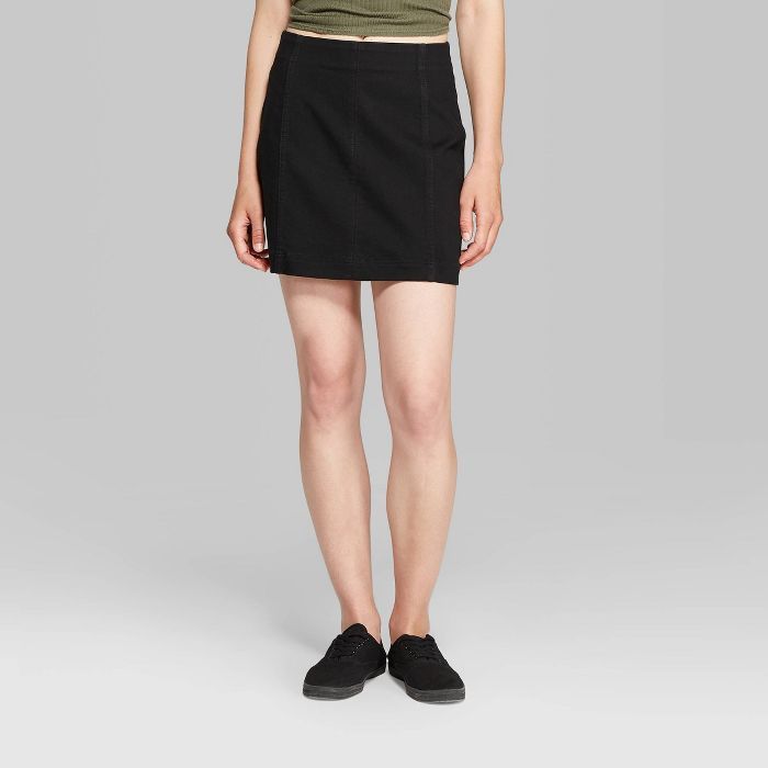 Women's Seamed Denim Mini Skirt - Wild Fable™ Black | Target