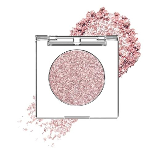 FeiCuiYun Glitter Shimmer Sparkle Eye Shadow Palette Makeup for Women, Shimmer Rose Gold Pink Glitter Metallic Holographic Iridescent Cream Iridescent Single Monochrome Eyeshadow Makeup | Amazon (US)