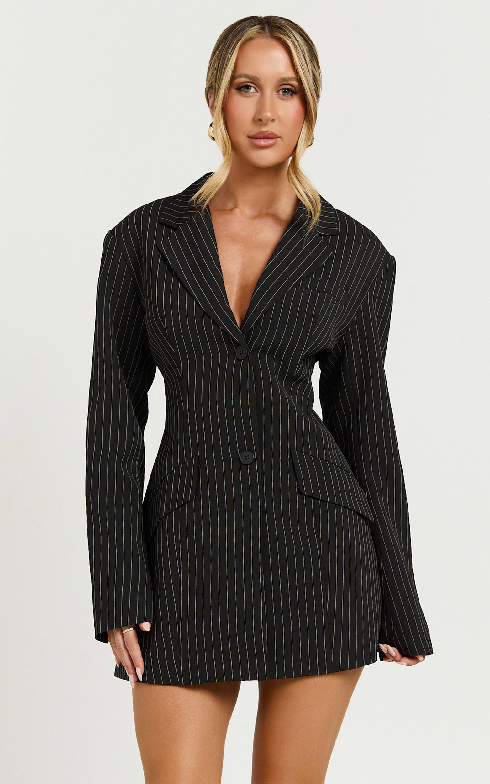 Lioness - Leo Dress in Onyx Pinstripe | Showpo (ANZ)
