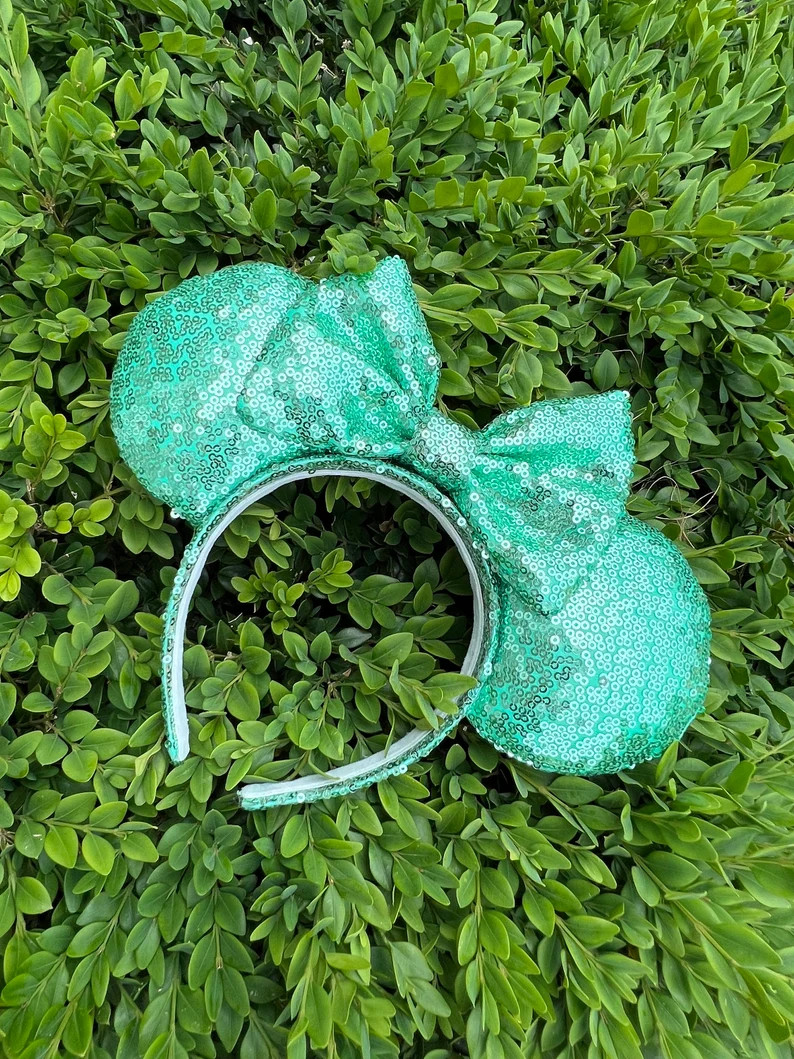 Mint Green sequin Ears with wrapped headband | Etsy (Global)