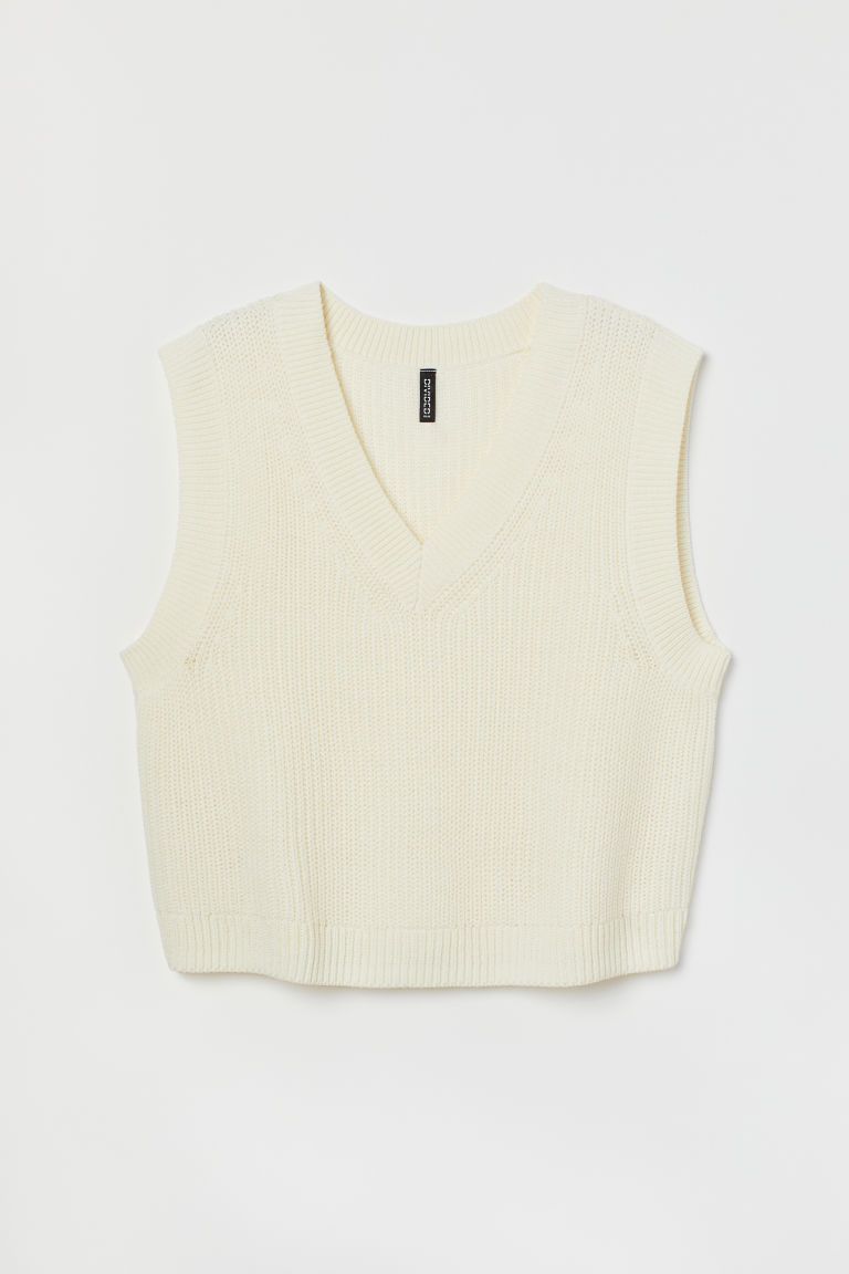 H & M - H & M+ Sweater Vest - White | H&M (US)