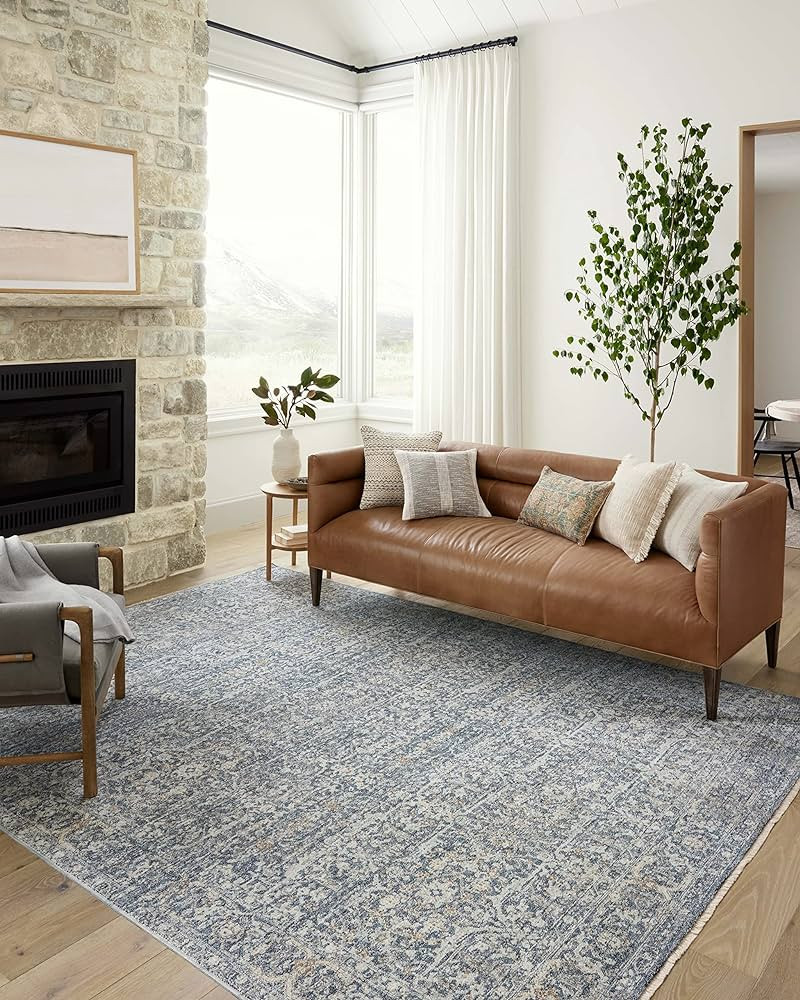 Loloi Angela Rose x Blake Collection BLA-03 Runner Rug 2'-7" x 8'-0" Denim/Taupe Rectangular | Amazon (US)