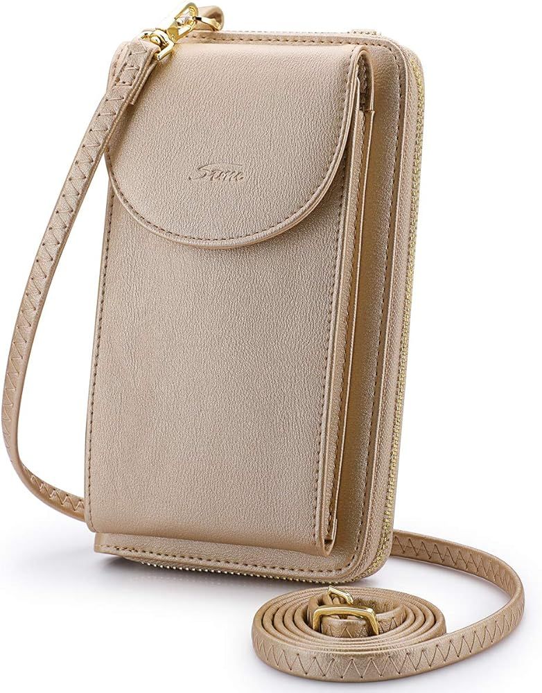 S-ZONE PU Leather RFID Blocking Crossbody Cell Phone Bag for Women Wallet Purse | Amazon (US)
