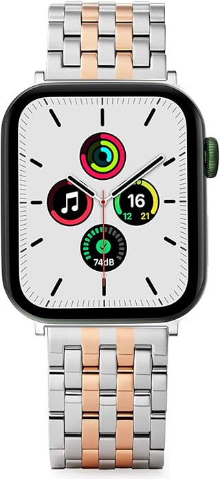 Watch Bands for Apple Watch 38mm 40mm 41mm 42mm 44mm 45mm for Women, Dressy Seven-link Bands for ... | Amazon (US)