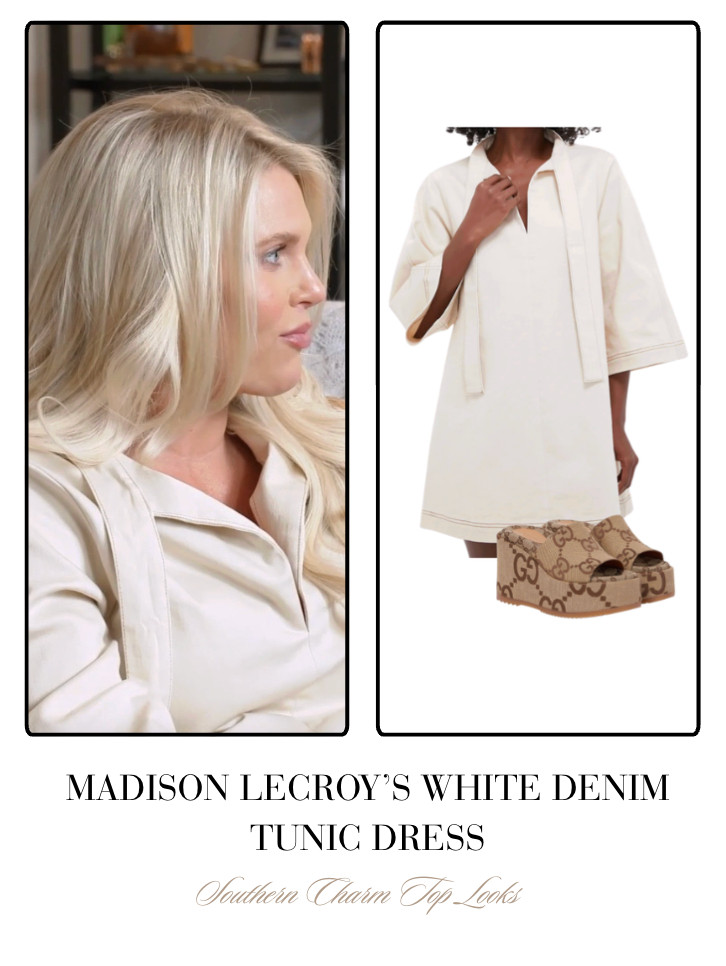 Madison LeCroy's White Denim Tunic Dress 

 