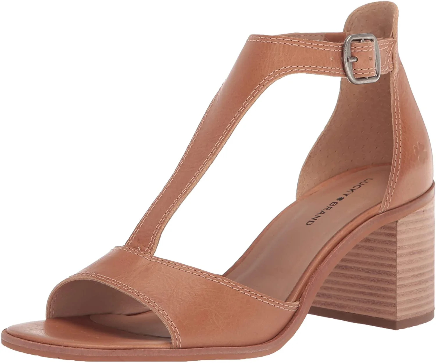 Lucky Brand Womens Sabeni T-Strap Sandal Heeled 10 Dusty Sand | Walmart (US)