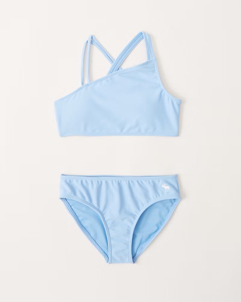 girls asymmetrical one-shoulder two-piece swimsuit | girls swimsuits | Abercrombie.com | Abercrombie & Fitch (US)
