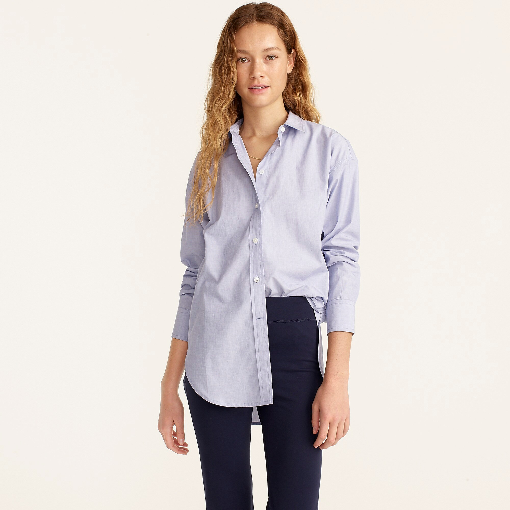 Relaxed-fit end-on-end cotton shirt | J. Crew US