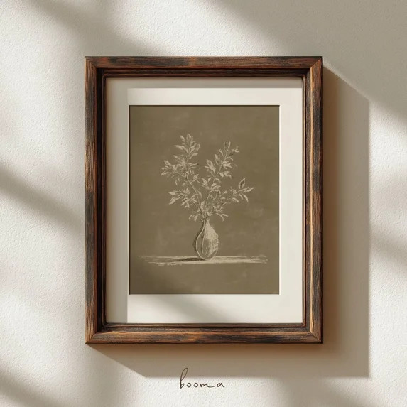 Vintage Floral Print: Botanical Line Art Print Cottagecore Flower Wall Art Poster Wall Art for De... | Walmart (US)
