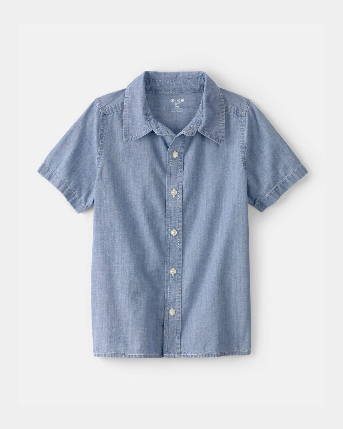 Boys Chambray Short-Sleeve Button-Down Shirt - Blue - OshKosh B'gosh | Carter's | Carter's Inc