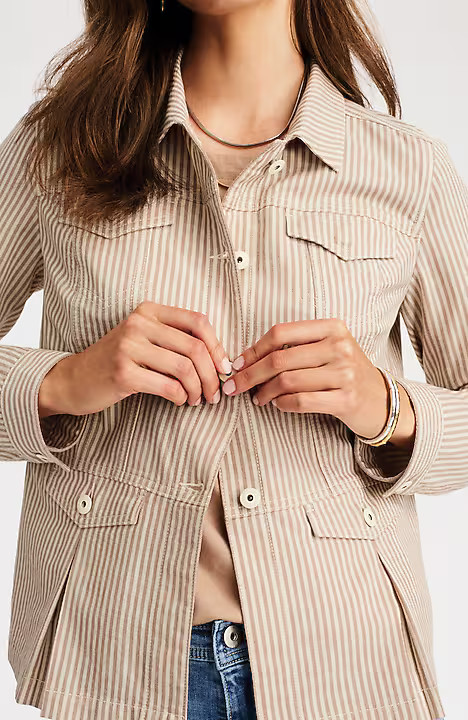 Striped Chino Peplum Jacket | J. Jill