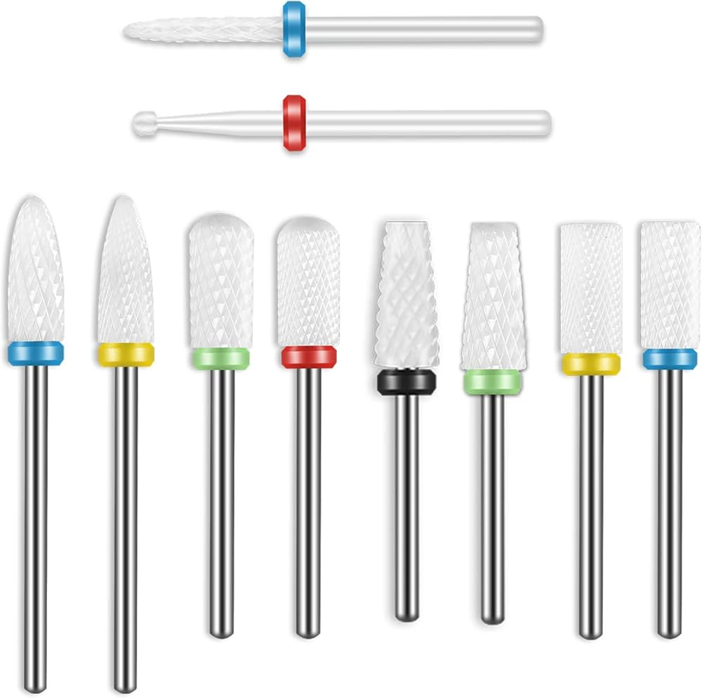 Depvko 10Pcs Ceramic Nail Drill Bits Set, 3/32 Inch Professional Drill Bits for Nails Cuticle Rem... | Amazon (US)