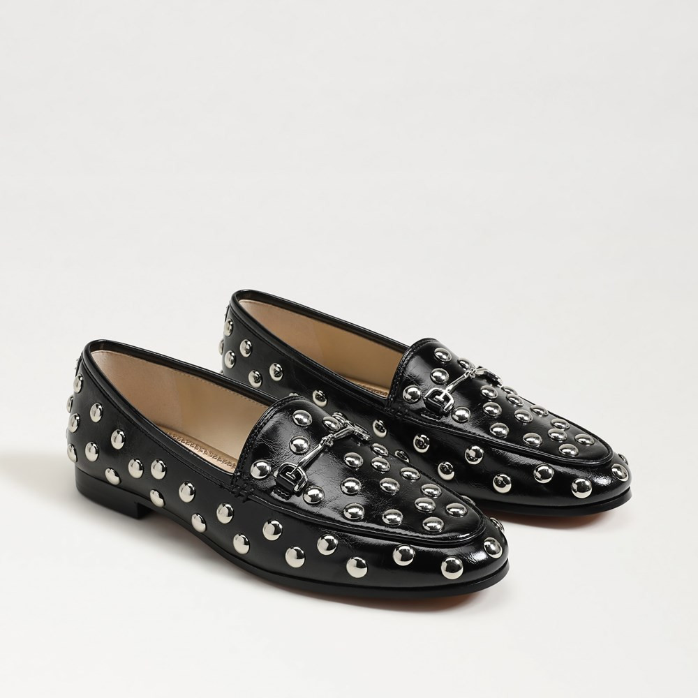 Sam Edelman Loraine Studded Bit Loafer Black Faux Leather | Sam Edelman