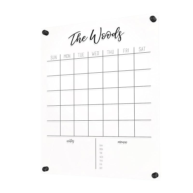 Acrylic Calendar - Personalized Family Dry Erase Wall Calendar | Amazon (US)