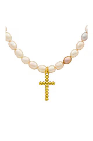 Rice Pearl & Cross Necklace
                    
                    Joy Dravecky Jewelry | Revolve Clothing (Global)