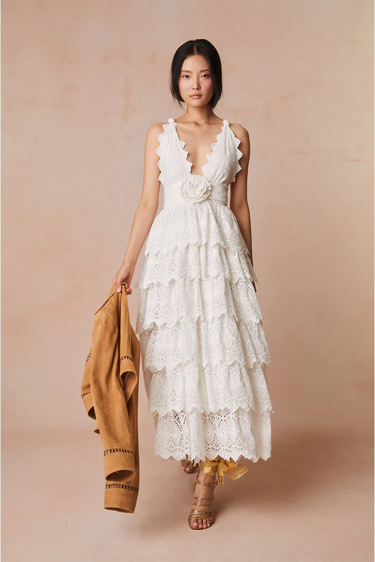 Nevis Eyelet Halter Maxi Dress | LoveShackFancy