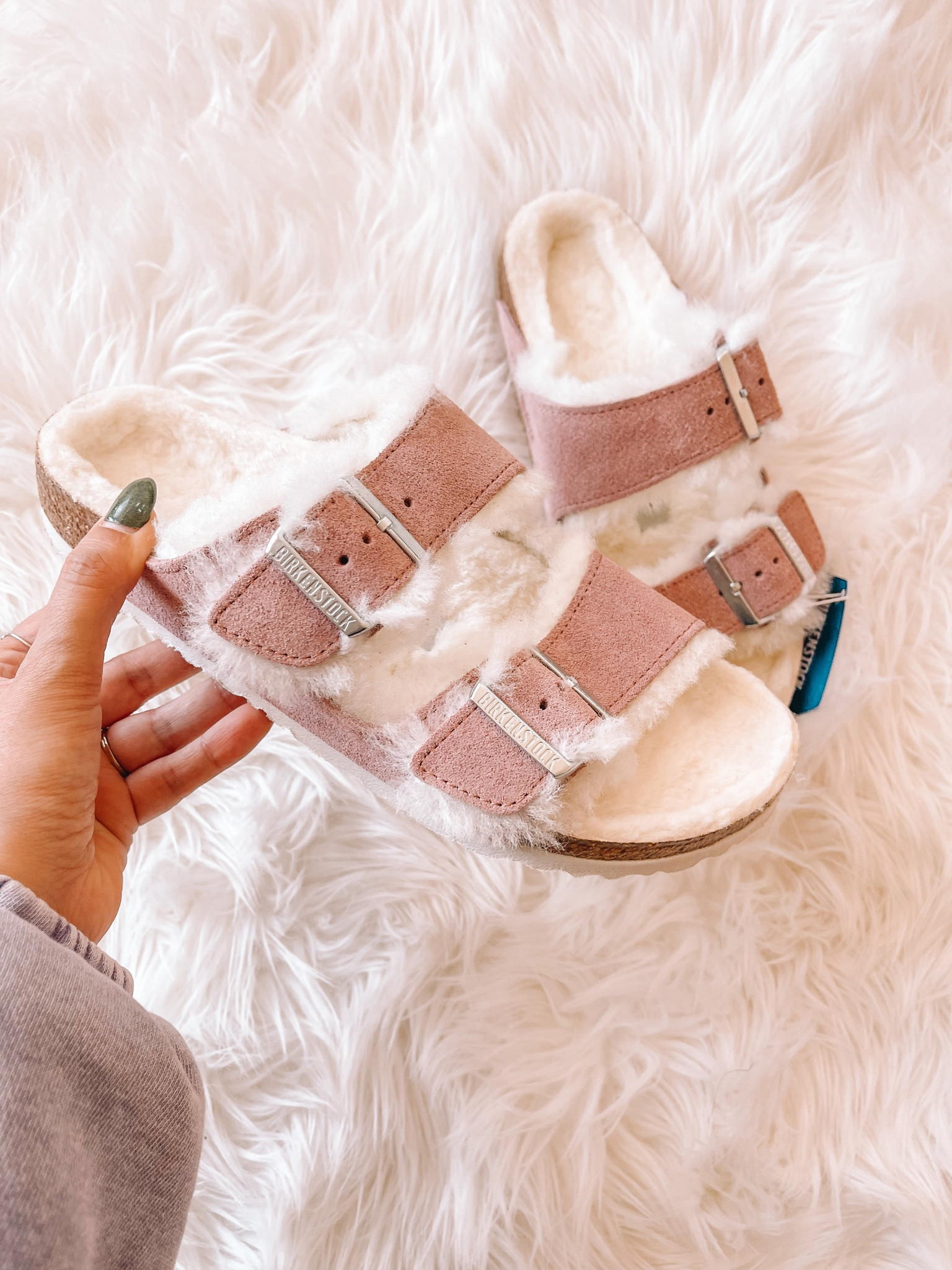 Shearling Birkenstocks in the prettiest pink color! Cozy vibes 😍🤍

#LTKSeasonal #LTKshoecrush #LTKHoliday