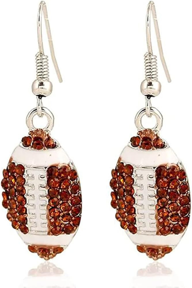 Classic Baseball Cubic Zirconia Basketball Volleyball Football Soccer Sports Earrings Stud Posts ... | Amazon (US)