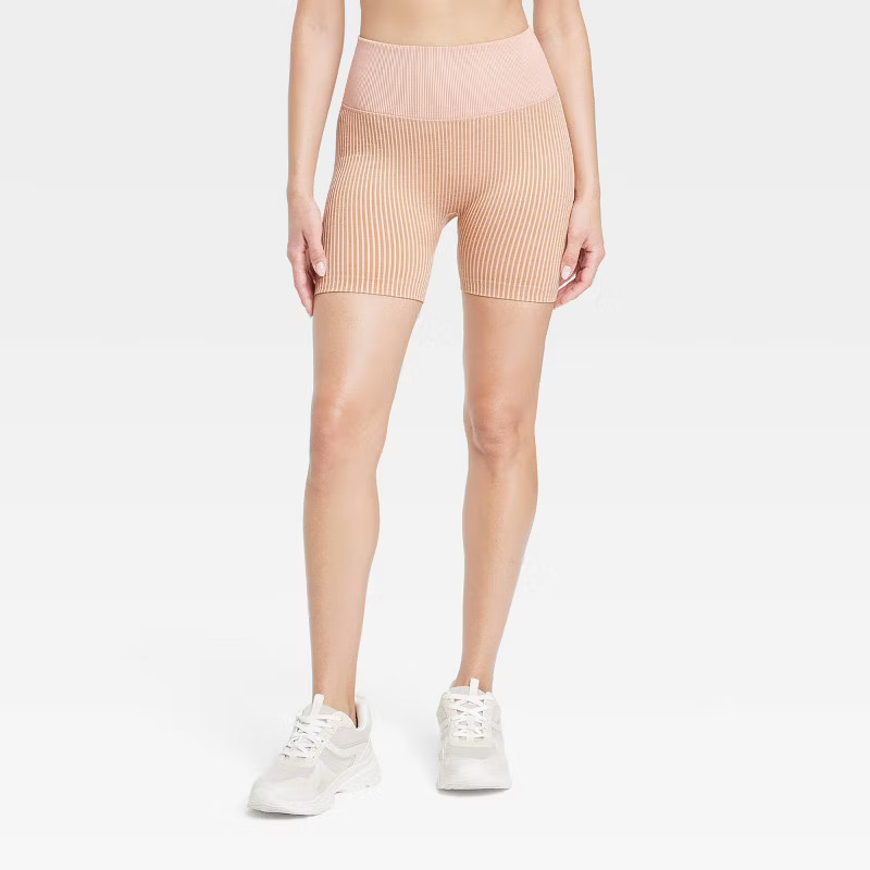 Women's High-Rise Ribbed Seamless Bike Shorts 4" - JoyLab™ | Target