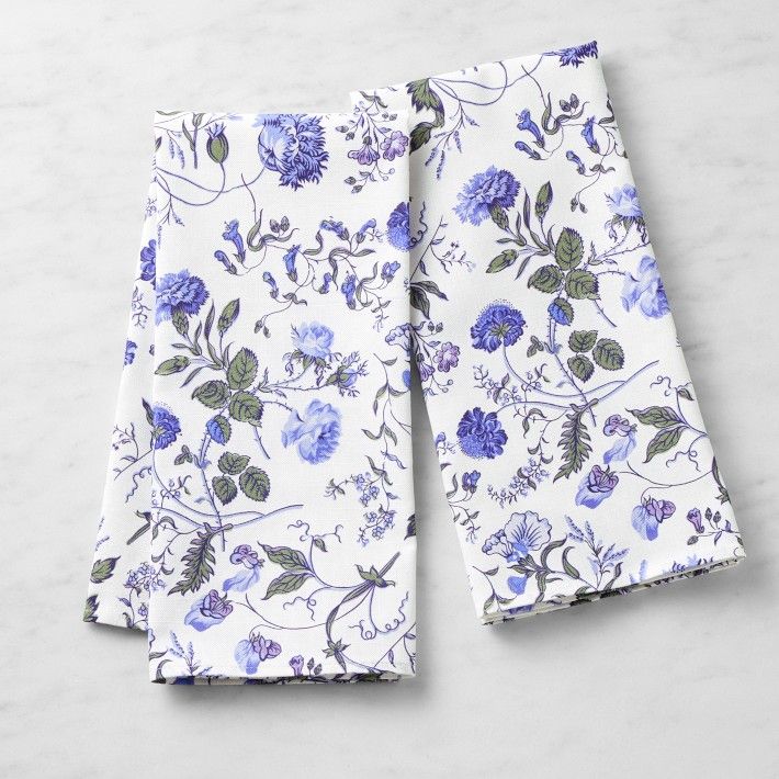 White Floral Towels, Set of 2 | Williams-Sonoma