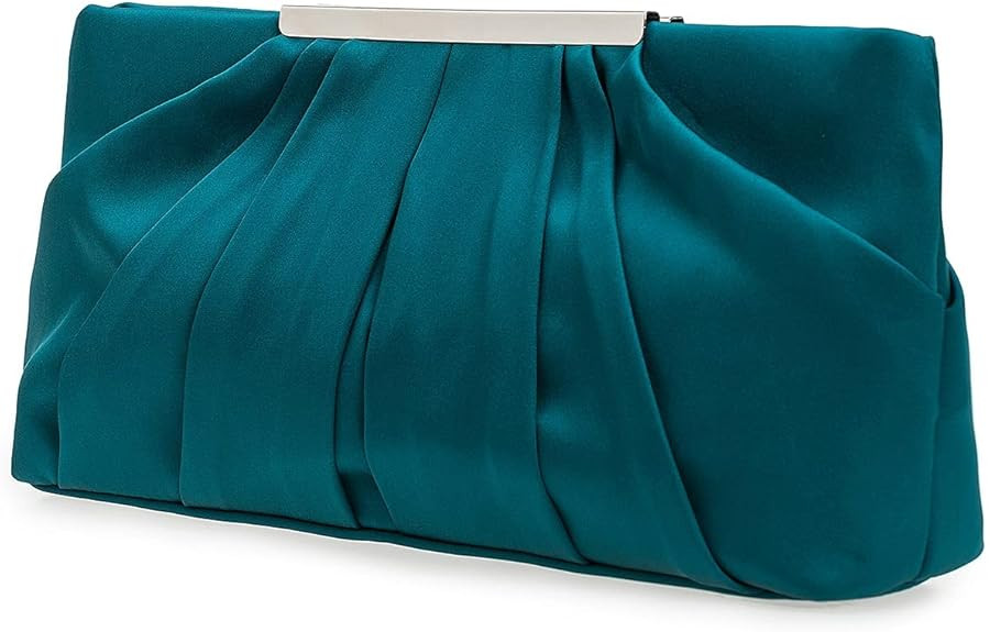 Charming Tailor Clutch Evening Bag Elegant Pleated Satin Formal Handbag Simple Classy Purse for W... | Amazon (US)