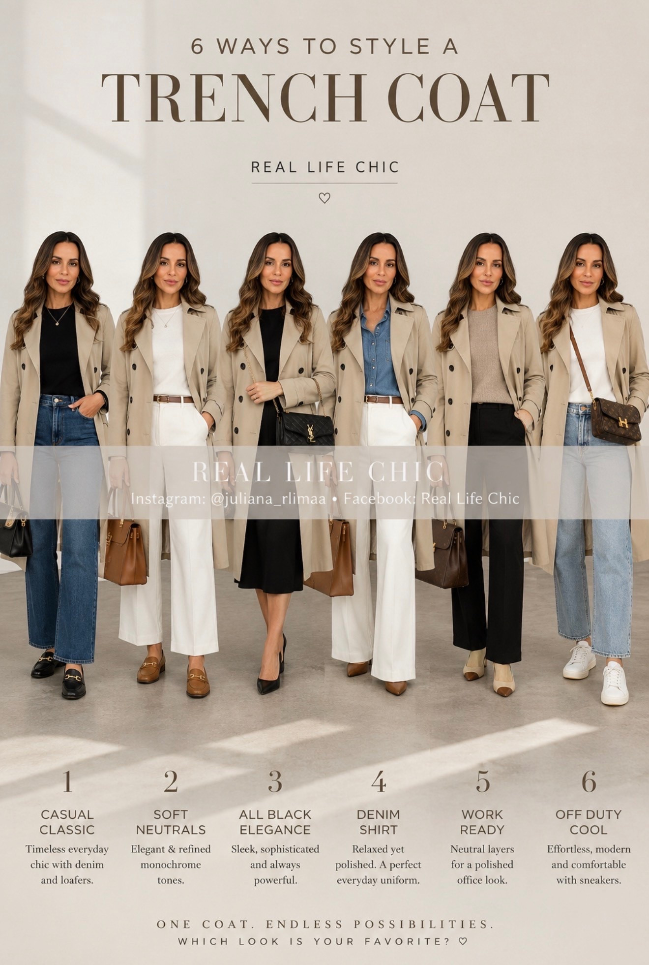 A trench coat is one of those pieces that instantly makes your wardrobe look more polished. 🤎✨

These 6 looks prove just how versatile it can be—from casual denim and sneakers to work-ready trousers, monochrome dressing, and elevated everyday outfits.

If you’re building a timeless early-fall wardrobe, this is one piece worth having. I linked similar trench coats and the key pieces to recreate every look—shop your favorites before the best sizes are gone!

trench coat outfit, how to style a trench coat, trench coat outfits for women, early fall outfits, timeless wardrobe, capsule wardrobe outfits, women over 40 fashion, quiet luxury style, elevated basics, classic fall outfits, neutral outfit ideas, jeans and trench coat outfit, workwear outfit ideas, loafers outfit, sneakers outfit, monochrome outfit, effortless chic style, classic wardrobe staples, LTK outfit inspiration, Real Life Chic.

#LTKootd #LTKOver40 #LTKSaleAlert
