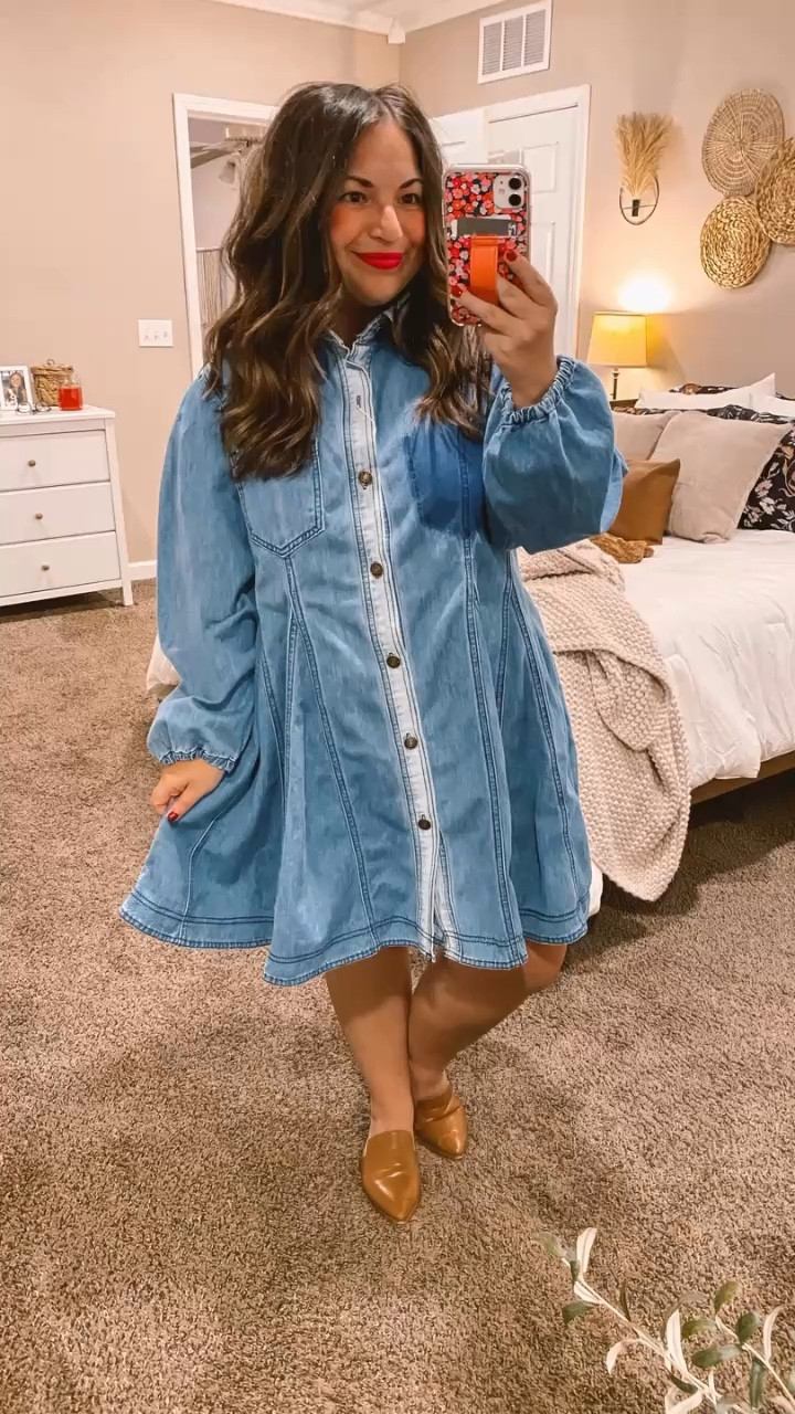 A new spin on a teacher favorite! This denim dress is a win!

mules: fit true to size // wearing a 5
dress: fits oversized // wearing a large 

 #LTKWatchNow #LTKFindsUnder50 #LTKStyleTip