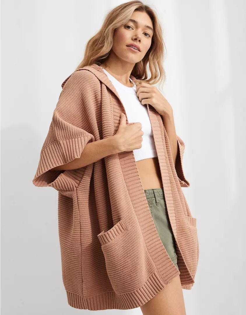 Aerie Hooded Sweater Poncho | Aerie