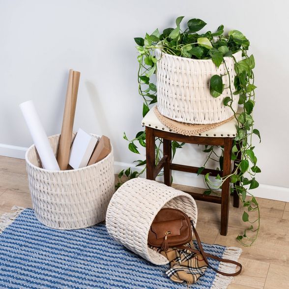 Honey-Can-Do 3pc Cozy Weave Basket White | Target