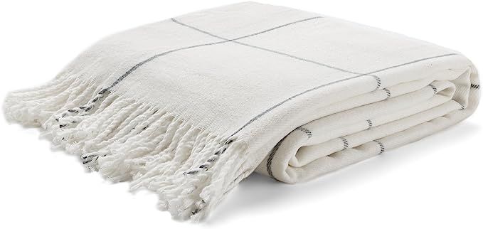 Arus Highlands Collection Tartan Plaid Design Throw Blanket Off-White 60" X 80" | Amazon (US)