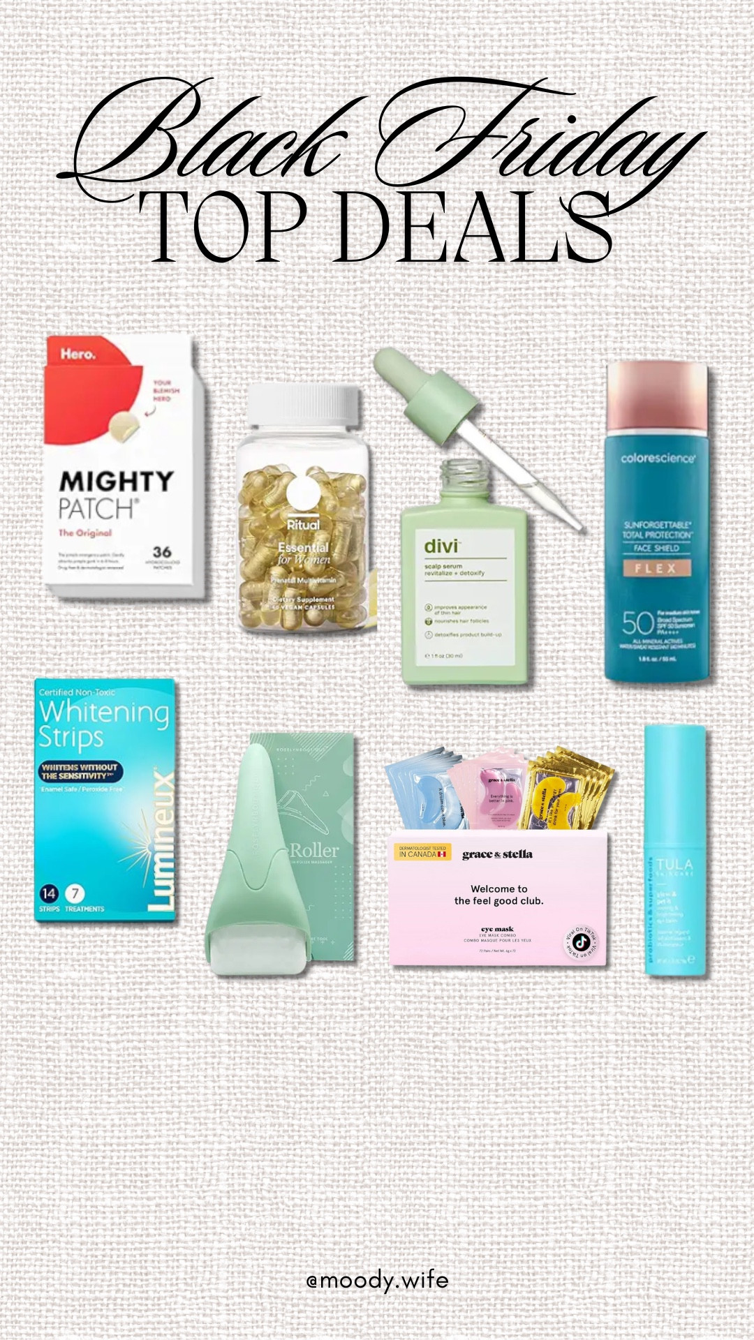 Ritual prenatal, divi hair serum, ice roller, whitening strips, flex sunscreen from color science, tula under eye brighter 

#LTKBeauty #LTKGiftGuide #LTKCyberWeek