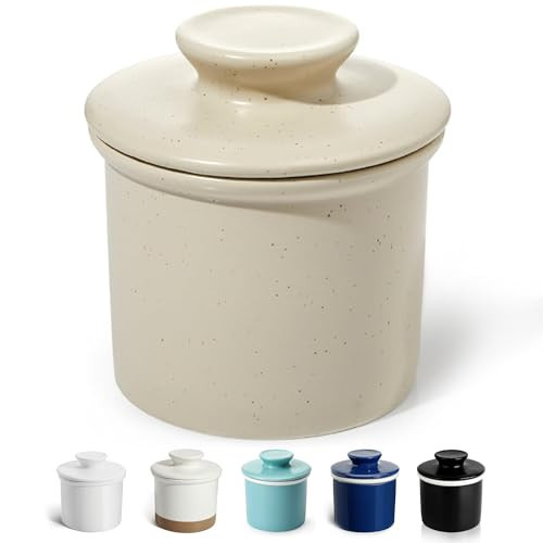 Sweese French Butter Dish - Butter Crock for Counter with Water Line for Fresh Spreadable Butter - French Butter Keeper with Lid - Housewarming Gift For The One Who Has It All - Neutral | Amazon (US)