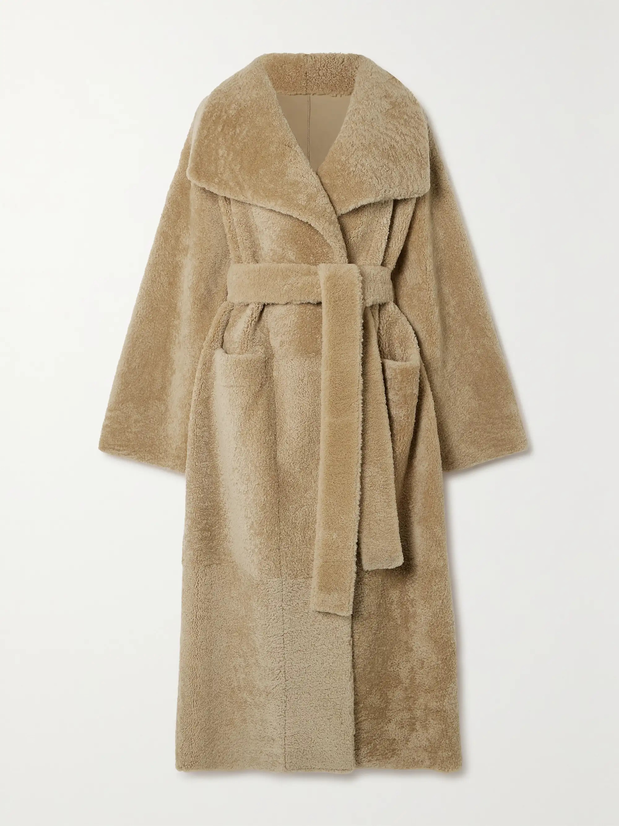 Belted shearling coat | NET-A-PORTER (US)