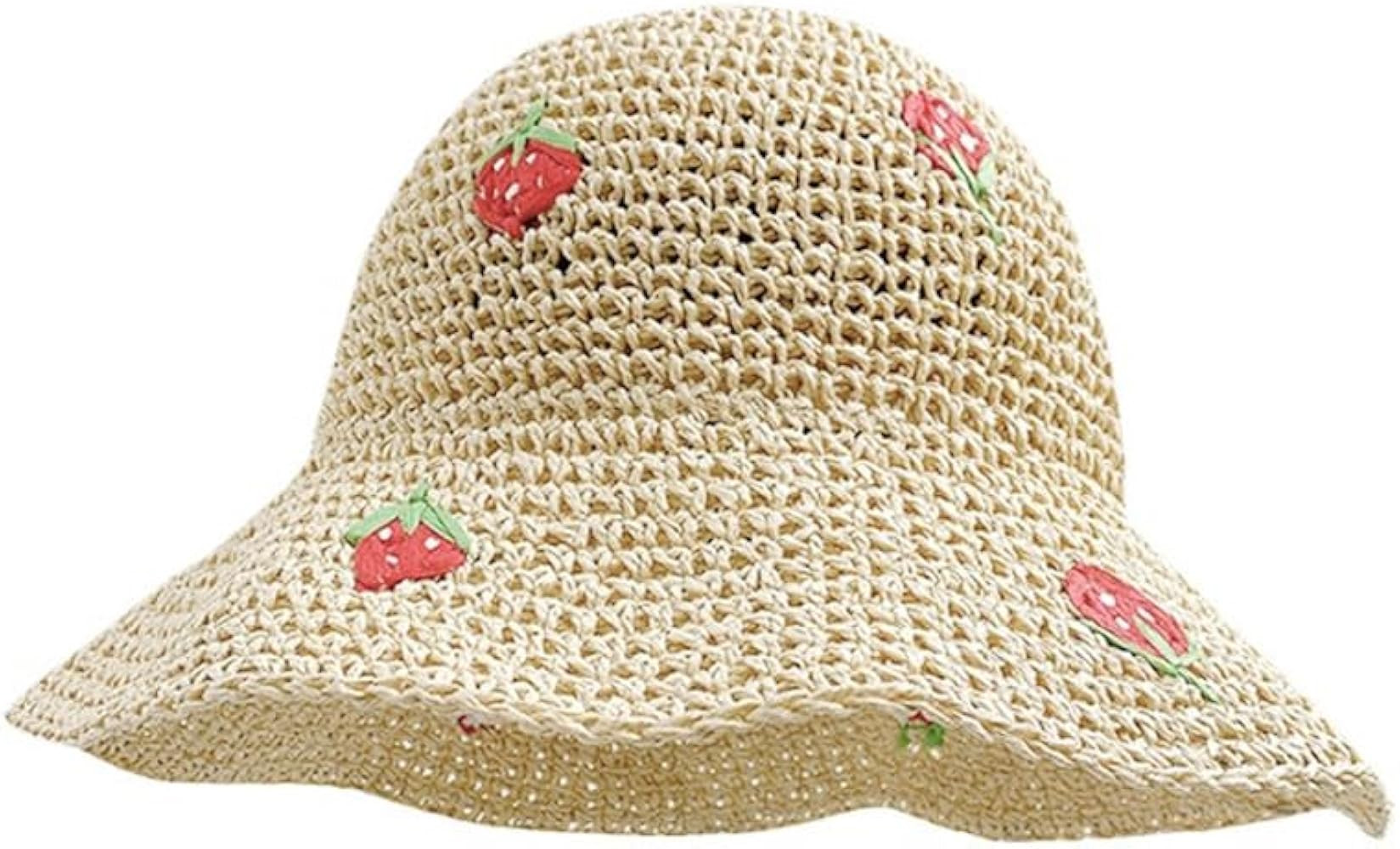 Women Wide Brim Sun Hat Summer Foldable Straw Beach Hat Outdoor Floppy Bucket Hat Fishing Hat wit... | Amazon (US)